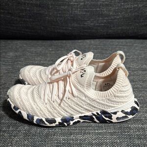 APL TechLoom Wave Cream Knit Sneakers with Black and White Sole